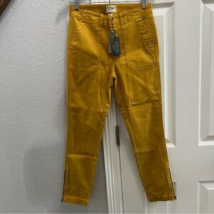 J.CREW‎ Skinny Pants Womens 24P Yellow Ankle Zip brand new w/ tags